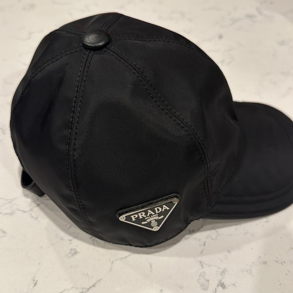 Prada Women’s Re-nylon Baseball Hat Excellent almost NEW Black M Adjustable Cap - Picture 6 of 7